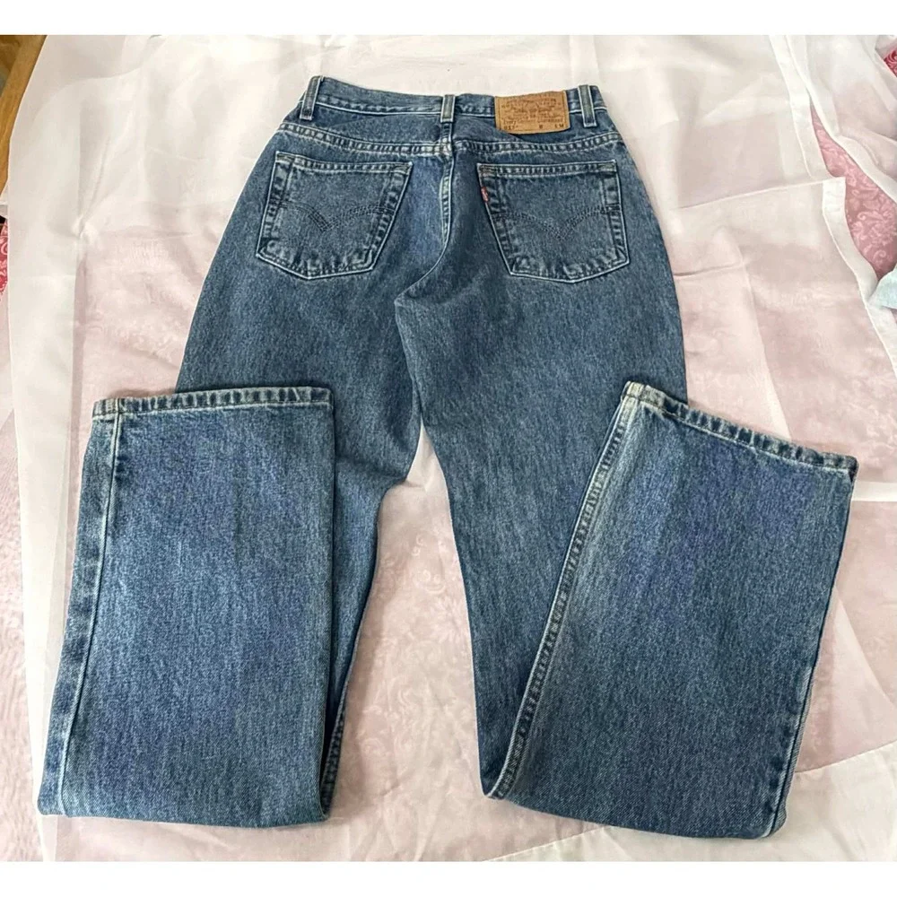 Levis 517 Boot Cut Slim Fit Jeans Medium Wash Denim High Rise Size 5 JR M